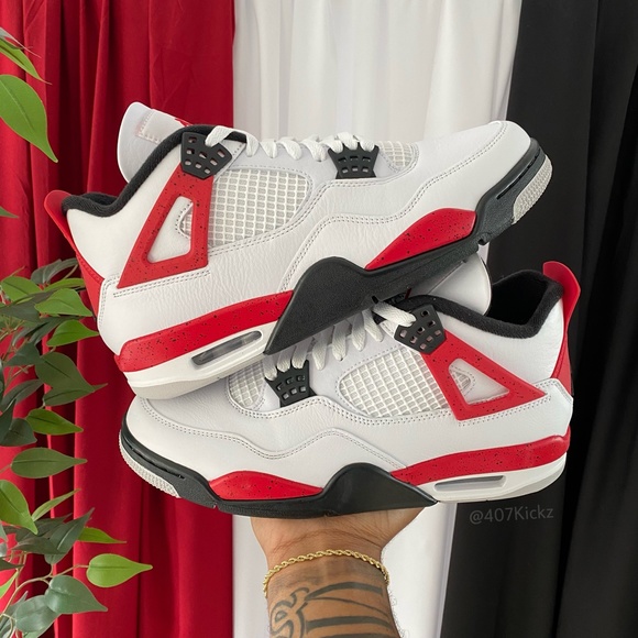 New Air Jordan 4 Retro 'Red Cement' Men's Shoes - Picture 9 of 15